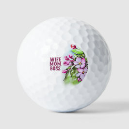 Pelotas De Golf Esposa Mamá Jefe, Flores Rosa