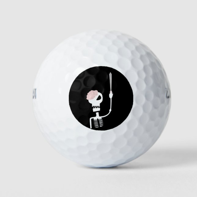 Pelotas De Golf esqueleto de Halloween con una espada  (Anverso)