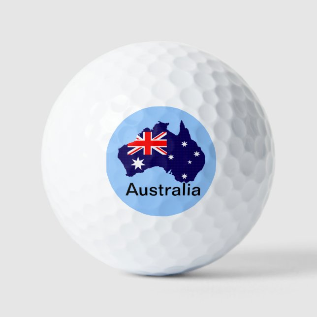 Pelotas De Golf Esquema y bandera de Australia (Anverso)