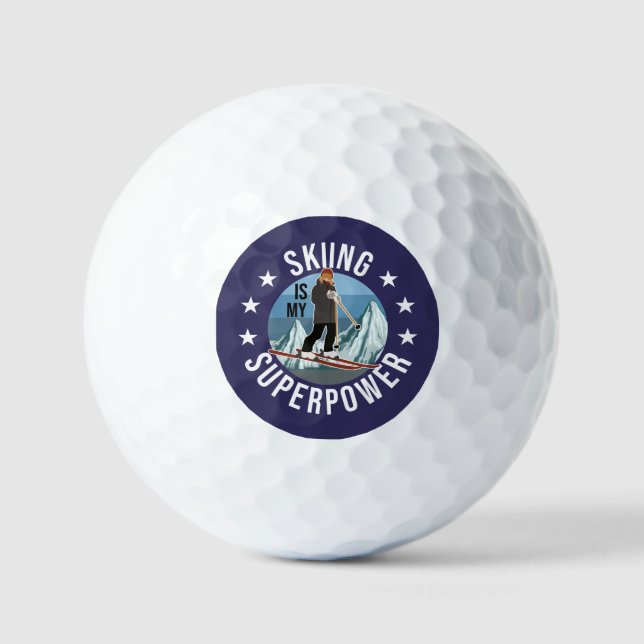 Pelotas De Golf Esquiar es mi superpotencia (Anverso)