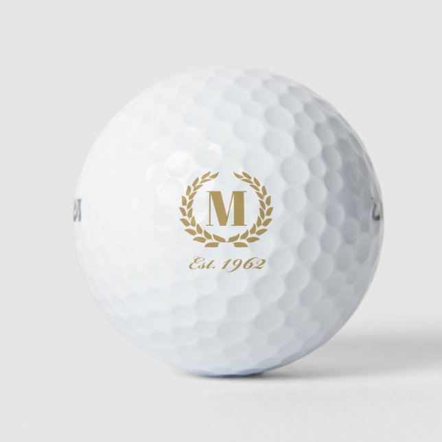 Pelotas De Golf Est. Monograma Gold de 1962 (Anverso)