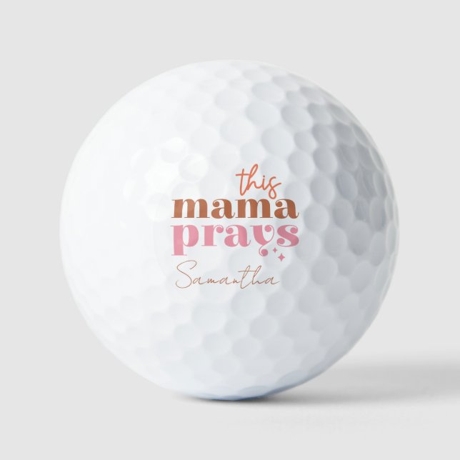 Pelotas De Golf Esta mamá reza - Diseño rústico de Boho (Anverso)