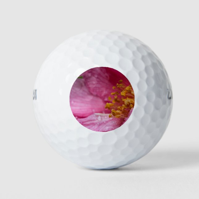 Pelotas De Golf Estambres de flores de camellia rosa (Anverso)