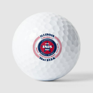 Pelotas De Golf Estatua de Illinois Patriotic Gift Golf Balls