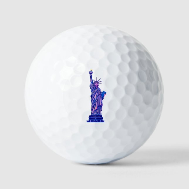 Pelotas De Golf Estatua de la Libertad-Nueva York-4 de julio- (Anverso)