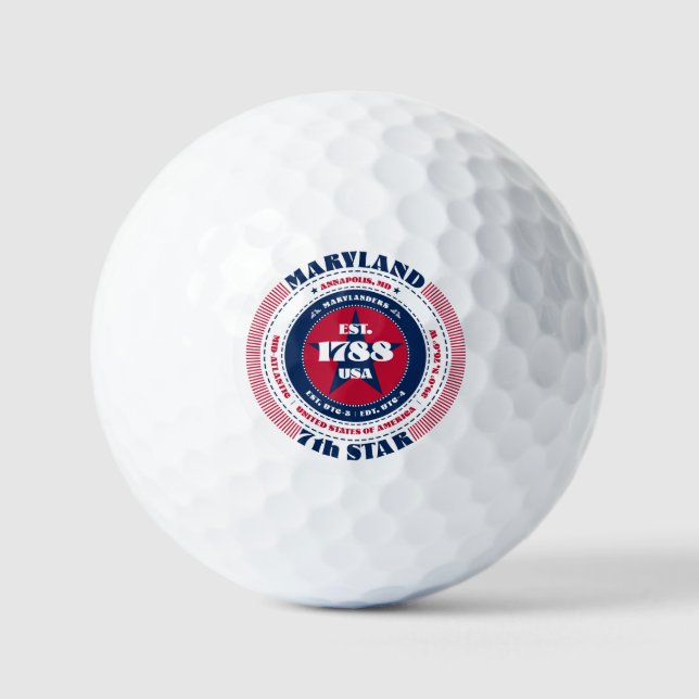 Pelotas De Golf Estatua de Maryland Patriotic Gift Golf Balls (Anverso)