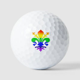 Pelotas De Golf Estilizada flor arcoiris de Lis