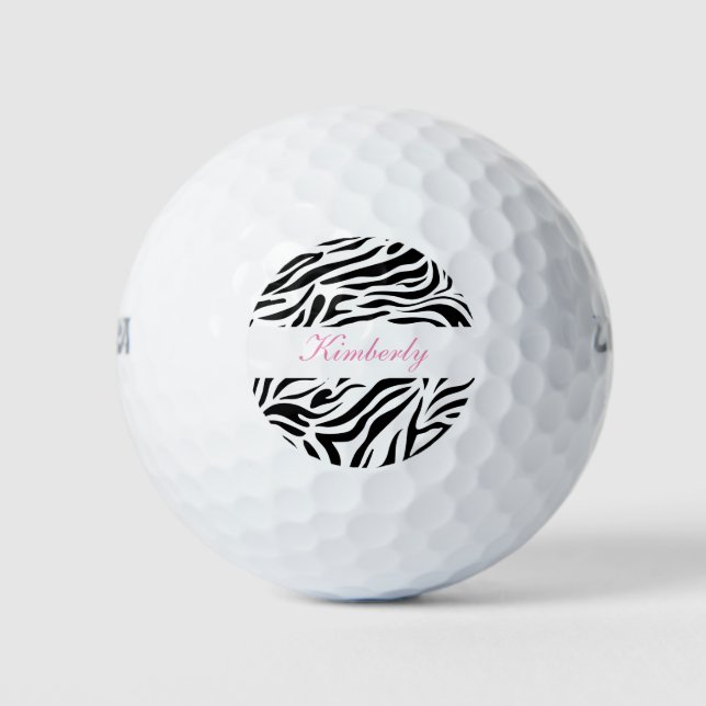Pelotas De Golf Estilo de monograma cebra (Anverso)