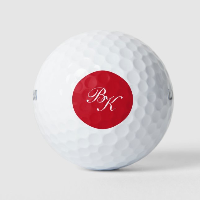 Pelotas De Golf Estilo de Monograma Elegante (Anverso)