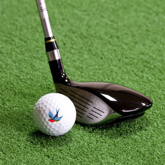 Pelotas De Golf Estilo de tatuaje de pájaro golondrina tradicional