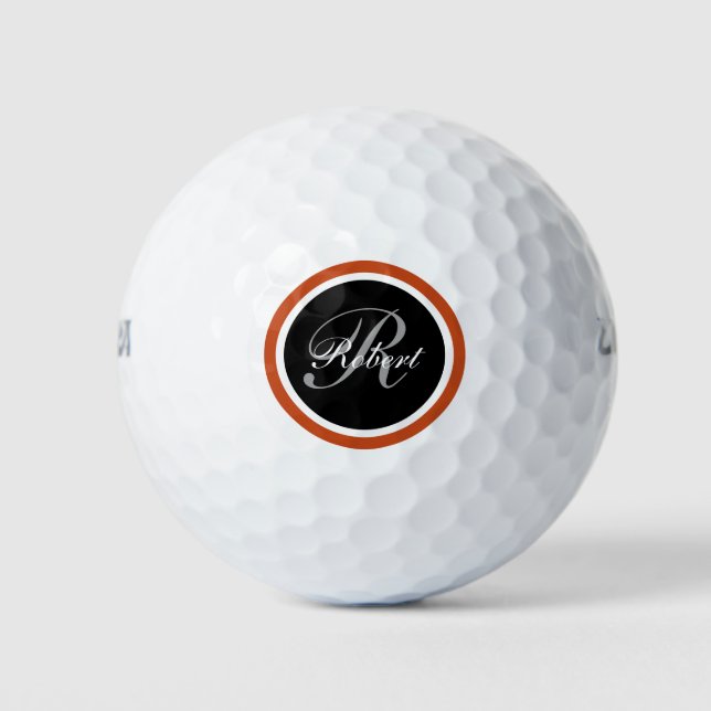 Pelotas De Golf Estilo monograma masculino (Anverso)