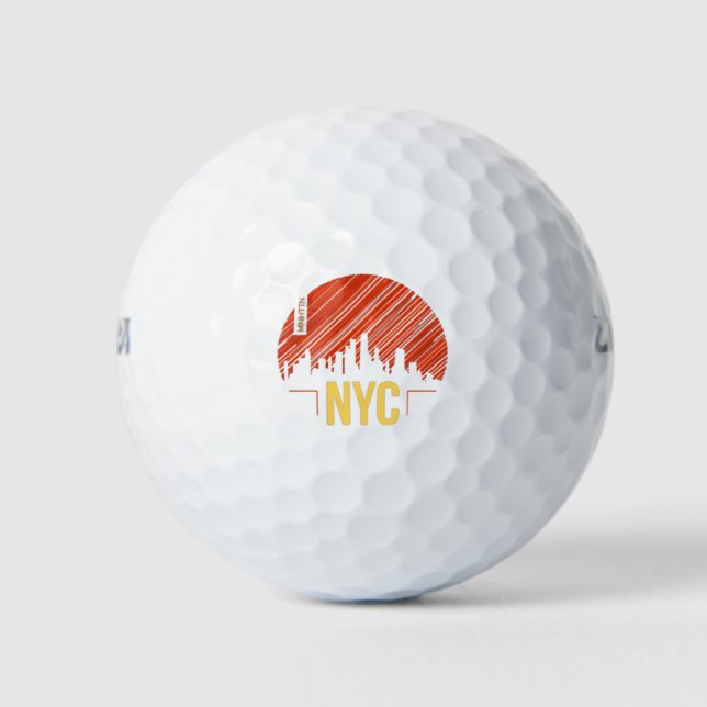 Pelotas De Golf Estilo retro de NYC (Anverso)