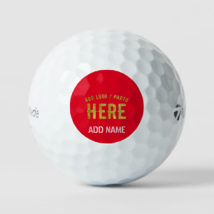 PELOTAS DE GOLF ESTILOSO MODERNO PERSONALIZADO BLANCO ROJO VERIFIC