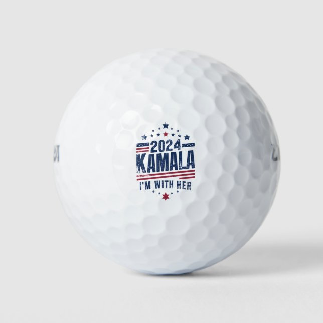 Pelotas De Golf Estoy con su voto de Kamala para 2024 Kamala-Harri (Anverso)