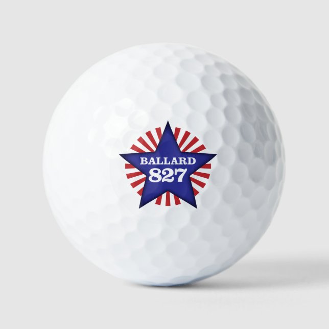 Pelotas De Golf Estrella de Ballard Elks (Anverso)