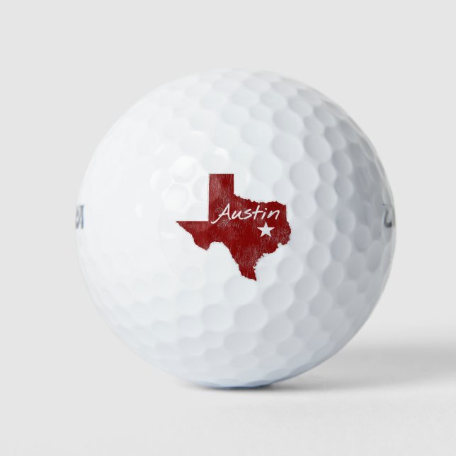 Pelotas De Golf Estrella Estatal de Austin Texas (Anverso)
