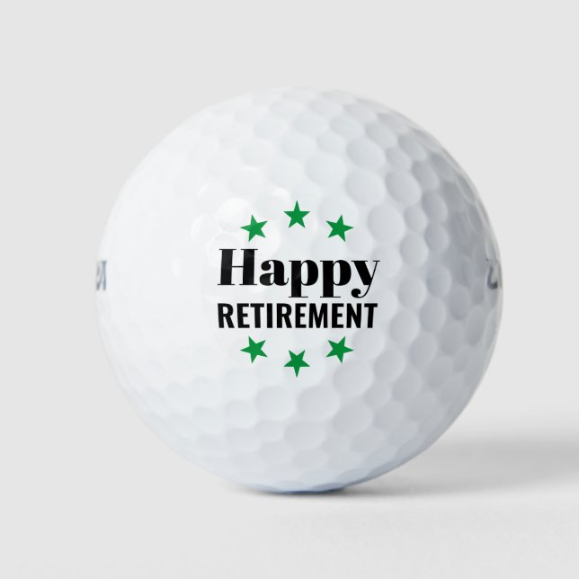 Pelotas De Golf Estrella verde de retiro feliz (Anverso)