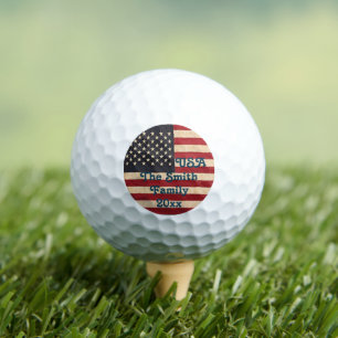 Pelotas De Golf Estrellas antiguas y rayas Bandera estadounidense