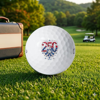 Pelotas De Golf Estrellas de Plata Patrióticas América 250 Rojo Bl