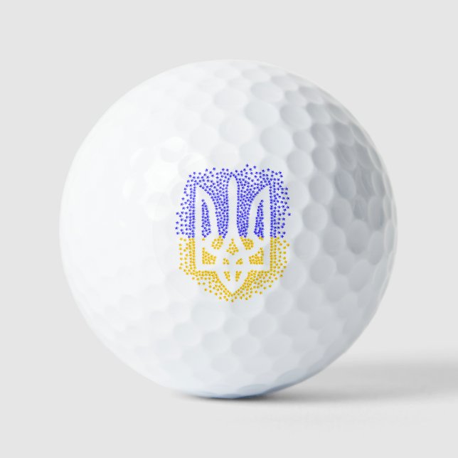 Pelotas De Golf Estrellas de tridente de heraldry de Ucrania (Anverso)