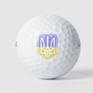 Pelotas De Golf Estrellas de tridente de heraldry de Ucrania