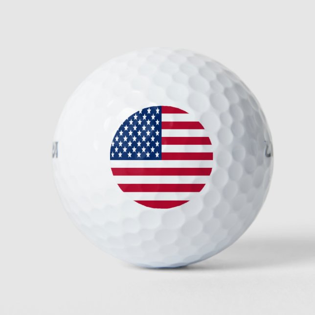 Pelotas De Golf Estrellas y rayas de la bandera estadounidense (Anverso)