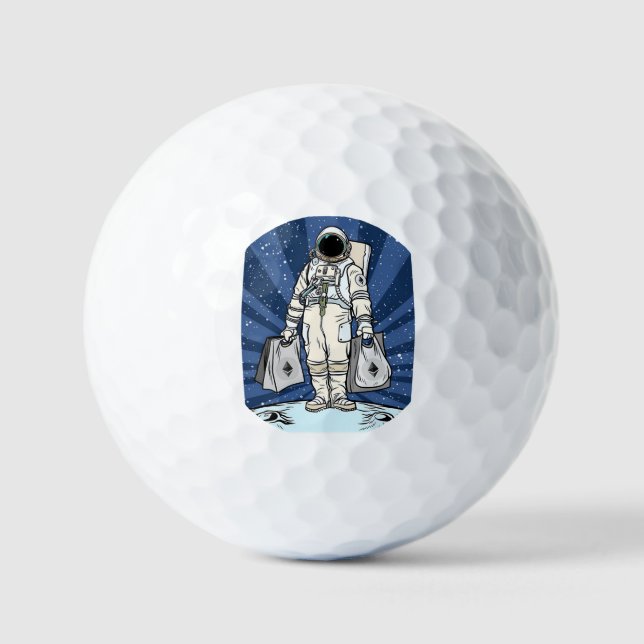 Pelotas De Golf Etéreo A La Luna El Hombre Espacial ETH Merch (Anverso)