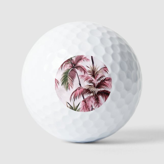 Pelotas De Golf Ethereales Rosé-Palmenmuster (Anverso)