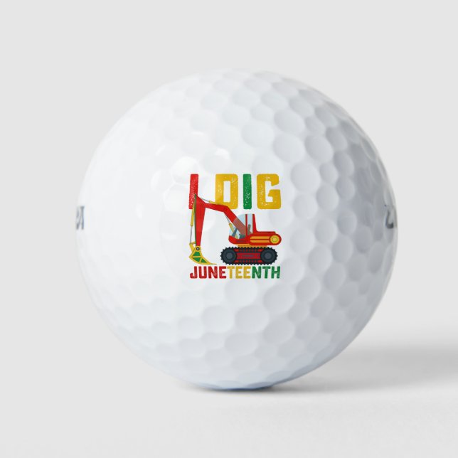 Pelotas De Golf Excavadora Yo Cavo Juneteenth Niños (Anverso)