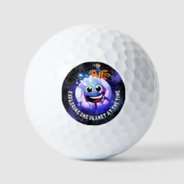 Pelotas De Golf Explorando un planeta a la vez . niño en un cohete