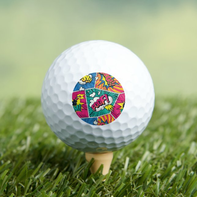 Pelotas de Golf Explosión de Cómic Retro (Camiseta in situ)