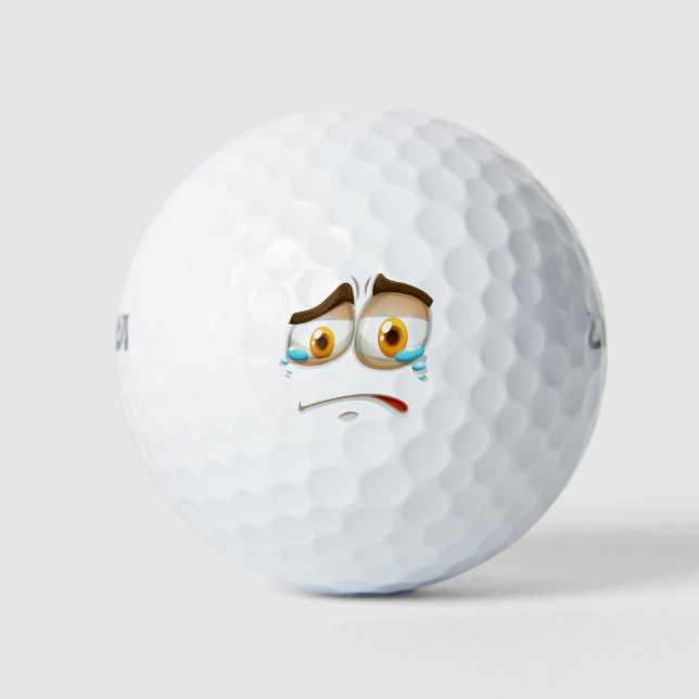 Pelotas De Golf Expresión de cara triste (Anverso)
