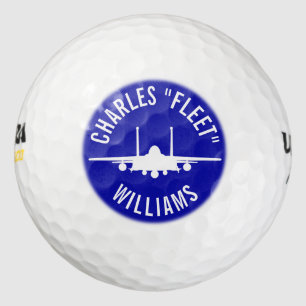 Pelotas De Golf F-15E Strike Eagle Golf Ball Blue con nombre perso
