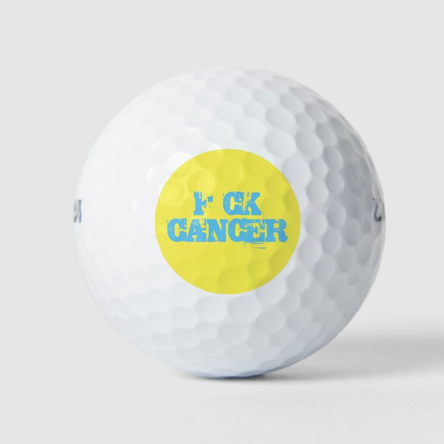 Pelotas De Golf F*ck Cancer Golf Ball - Diseño perturbado (Anverso)