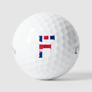Pelotas De Golf F Monograma sobrepuesto en el cbcnt de la bandera 