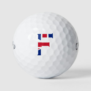 Pelotas De Golf F Monograma sobrepuesto en la bandera de la Unión