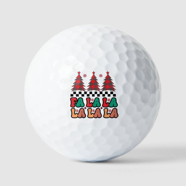 Pelotas De Golf Fa la la Retro Groovy Navidades festivos (Anverso)