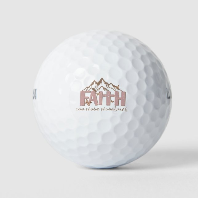 Pelotas De Golf Faith Can Move Mountains Christian Golf Ball (Anverso)