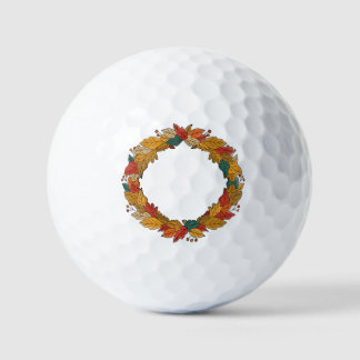 Pelotas De Golf Fall Leaf Wreath Circle