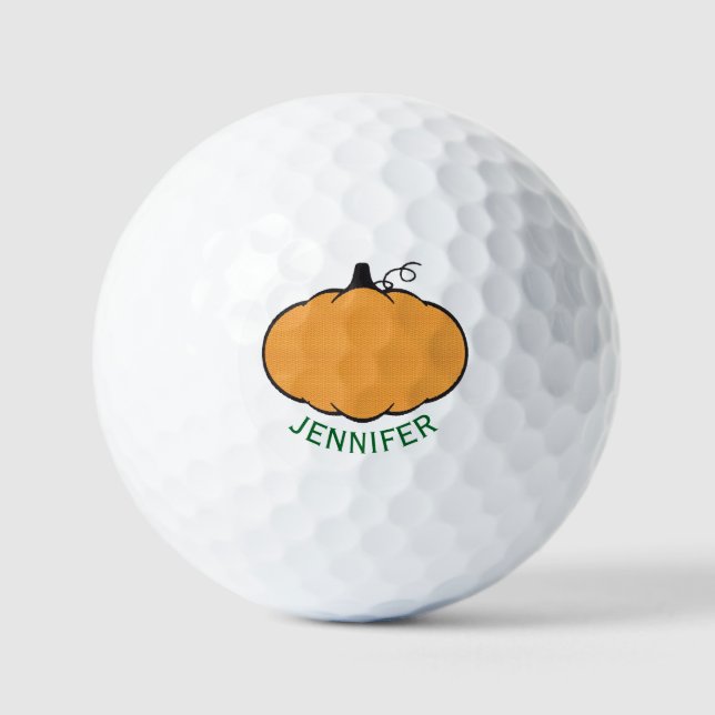 Pelotas De Golf Fall Season Pumpkin Drawing Custom Text  (Anverso)