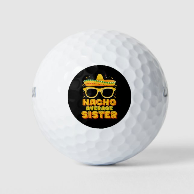 Pelotas De Golf Familia Nacho Promedio de Hermanas Cinco De Mayo (Anverso)