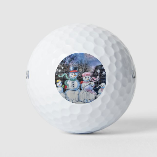 Pelotas De Golf Familia Snowman (Anverso)