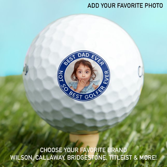 Pelotas De Golf Famoso mejor papá jamás azul foto blanca (Subido por el creador)