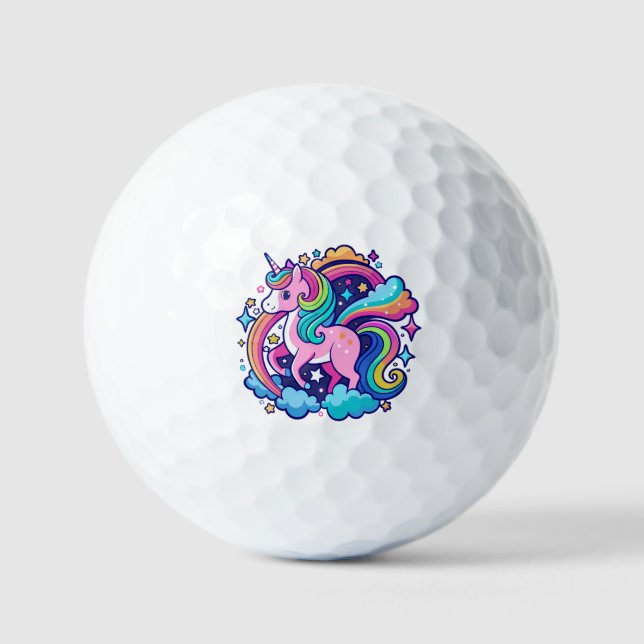 Pelotas De Golf Fantasía de Unicornio vibrante (Anverso)