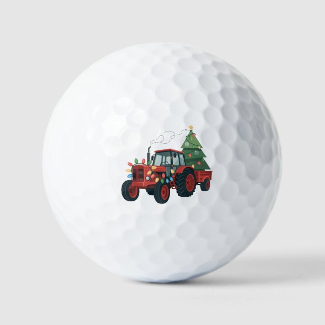 Pelotas De Golf Farmer Tractor Xmas Lighting Tractor Christmas   (Anverso)