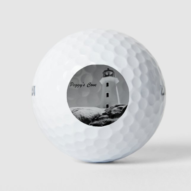 Pelotas De Golf Faro de la ensenada de Peggy (B&W) (Anverso)