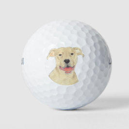 Pelotas De Golf Fawn Tan Pitbull Staffy Dog