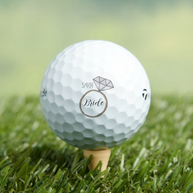 Pelotas De Golf Fecha de Boda de guión de novia (Camiseta in situ)