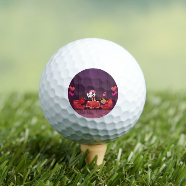 Pelotas De Golf Fecha de cena de las aves cardinales del norte (Camiseta in situ)