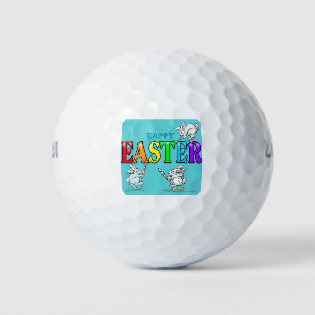 Pelotas De Golf Felices conejitas de Pascua (Anverso)